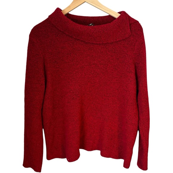 Eileen Fisher Merino Wool Cashmere Blend Red Women’s Sweater size XL Luxury - Picture 1 of 5